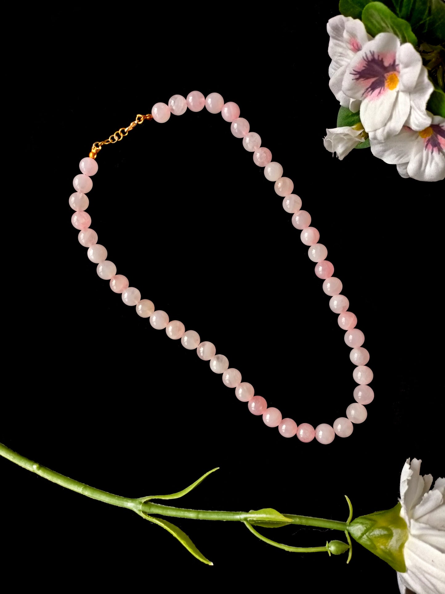 10mm Rose Quartz Crystal Necklace