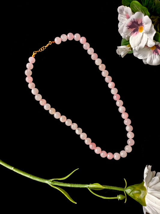 10mm Rose Quartz Crystal Necklace