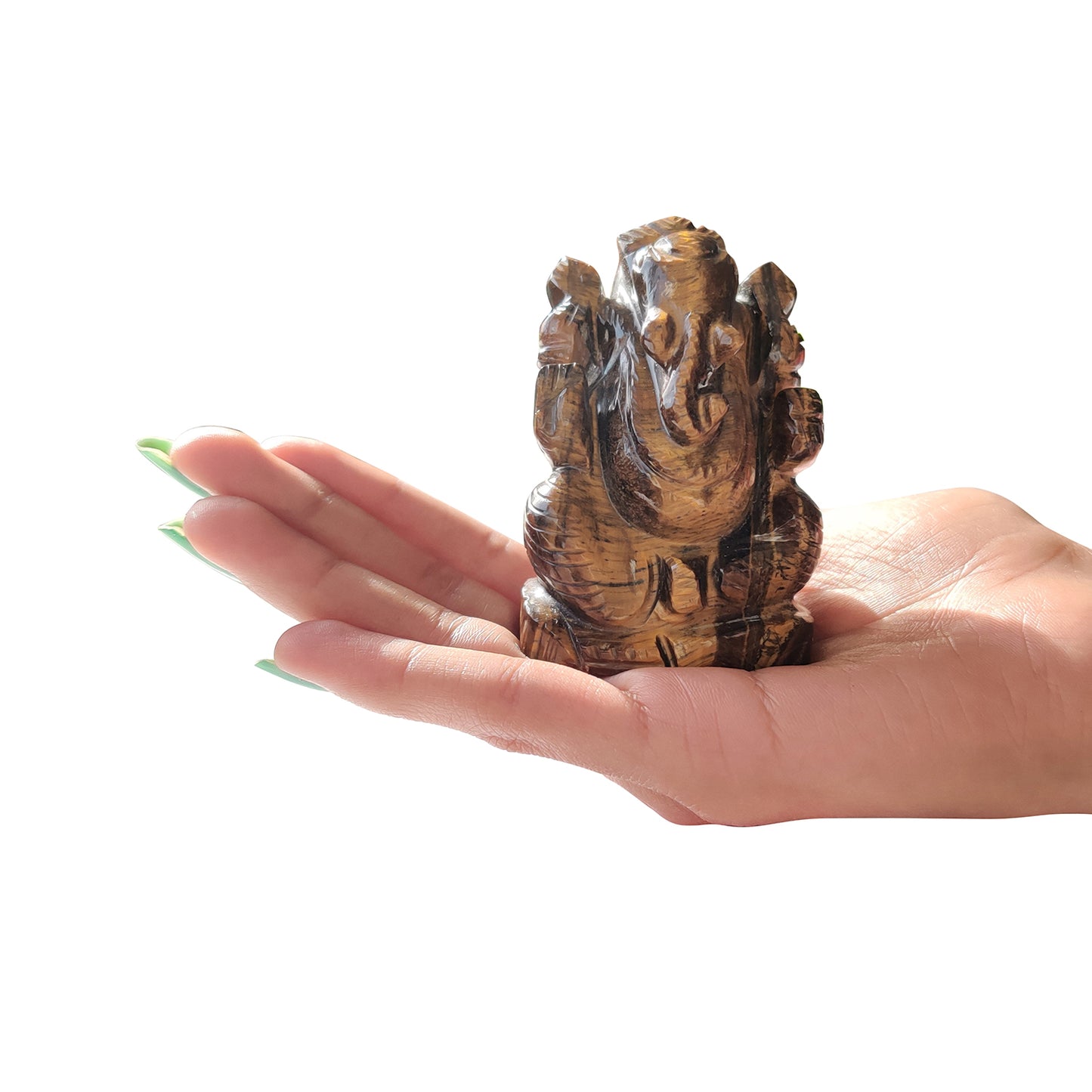 Tiger's Eye Ganesha Idol