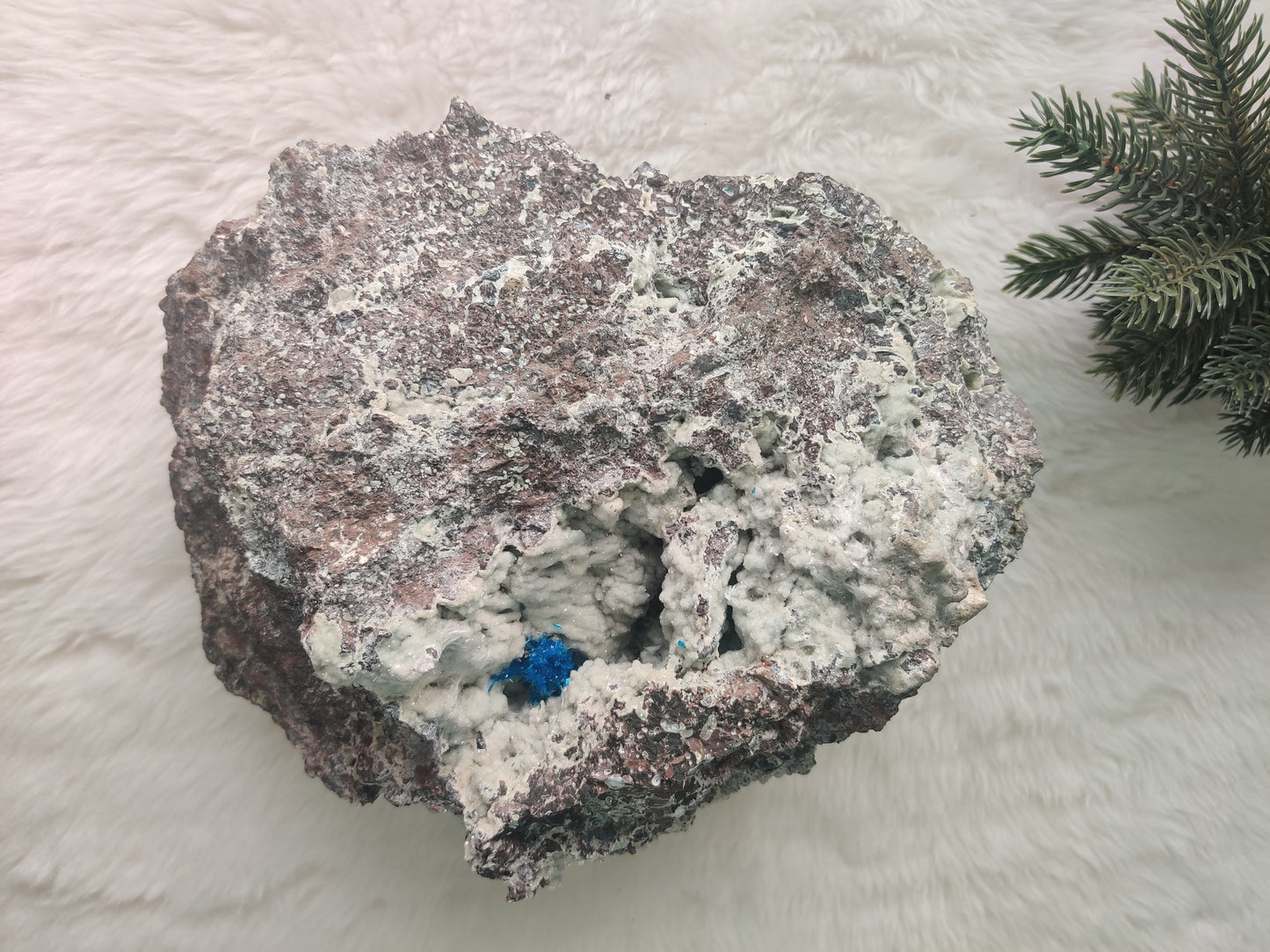 Large Cavansite with Bladed Stilbite Crystals