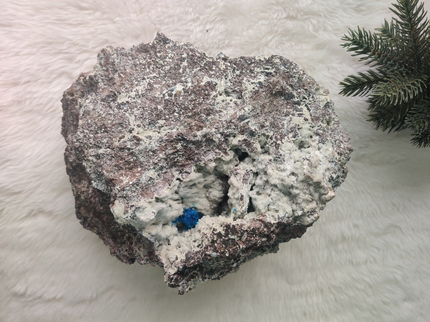 Large Cavansite with Bladed Stilbite Crystals