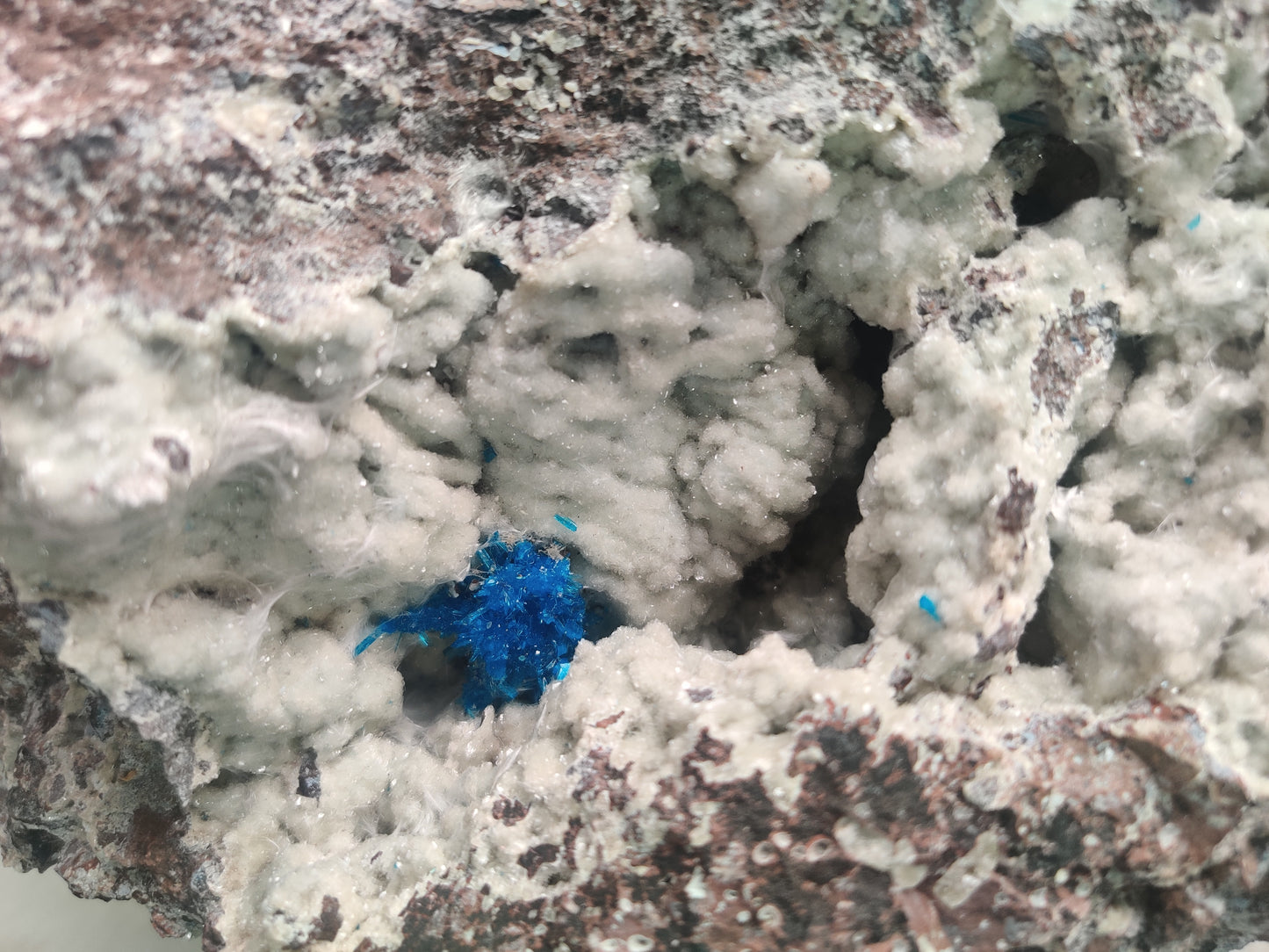 Large Cavansite with Bladed Stilbite Crystals