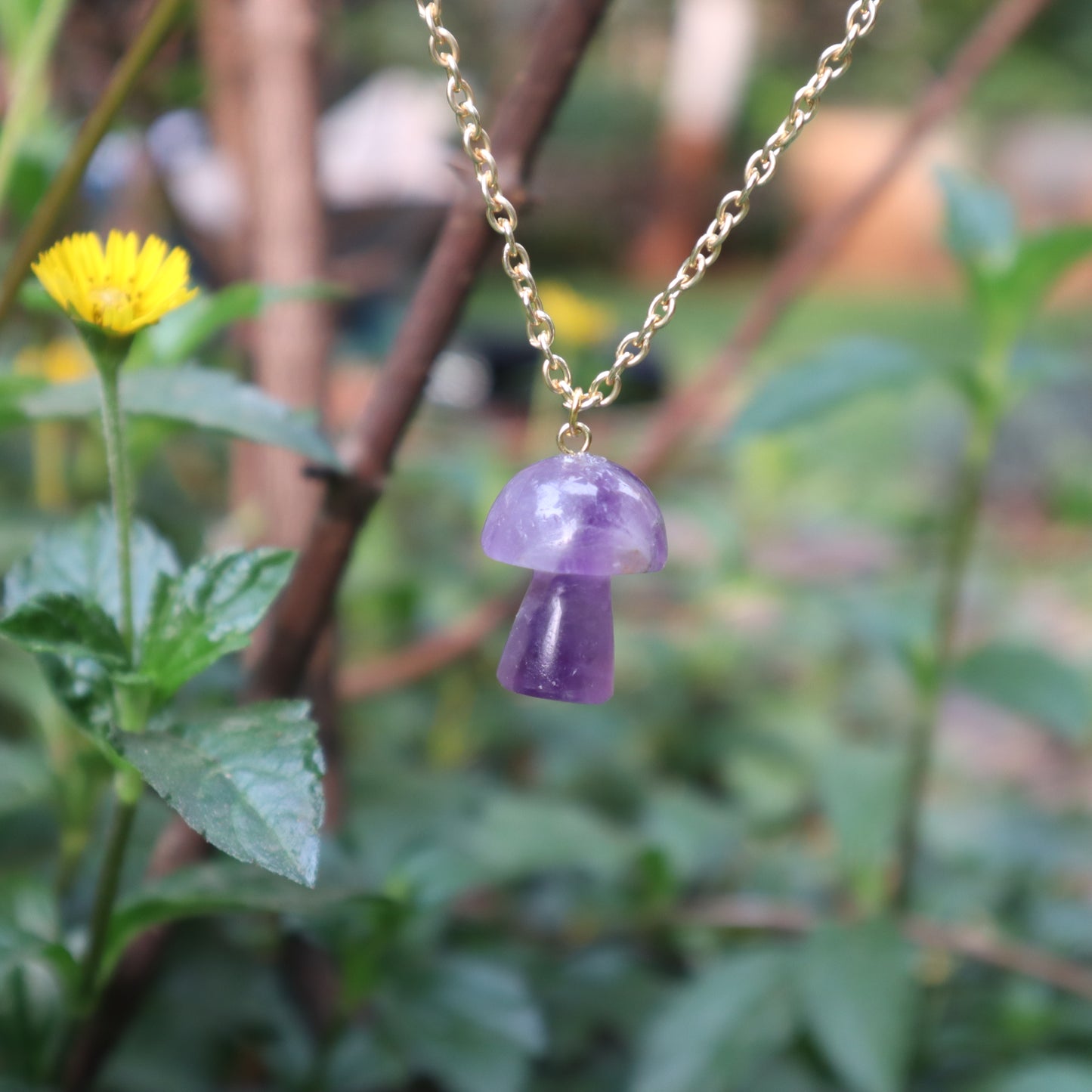 Crystal Mushroom Pendant