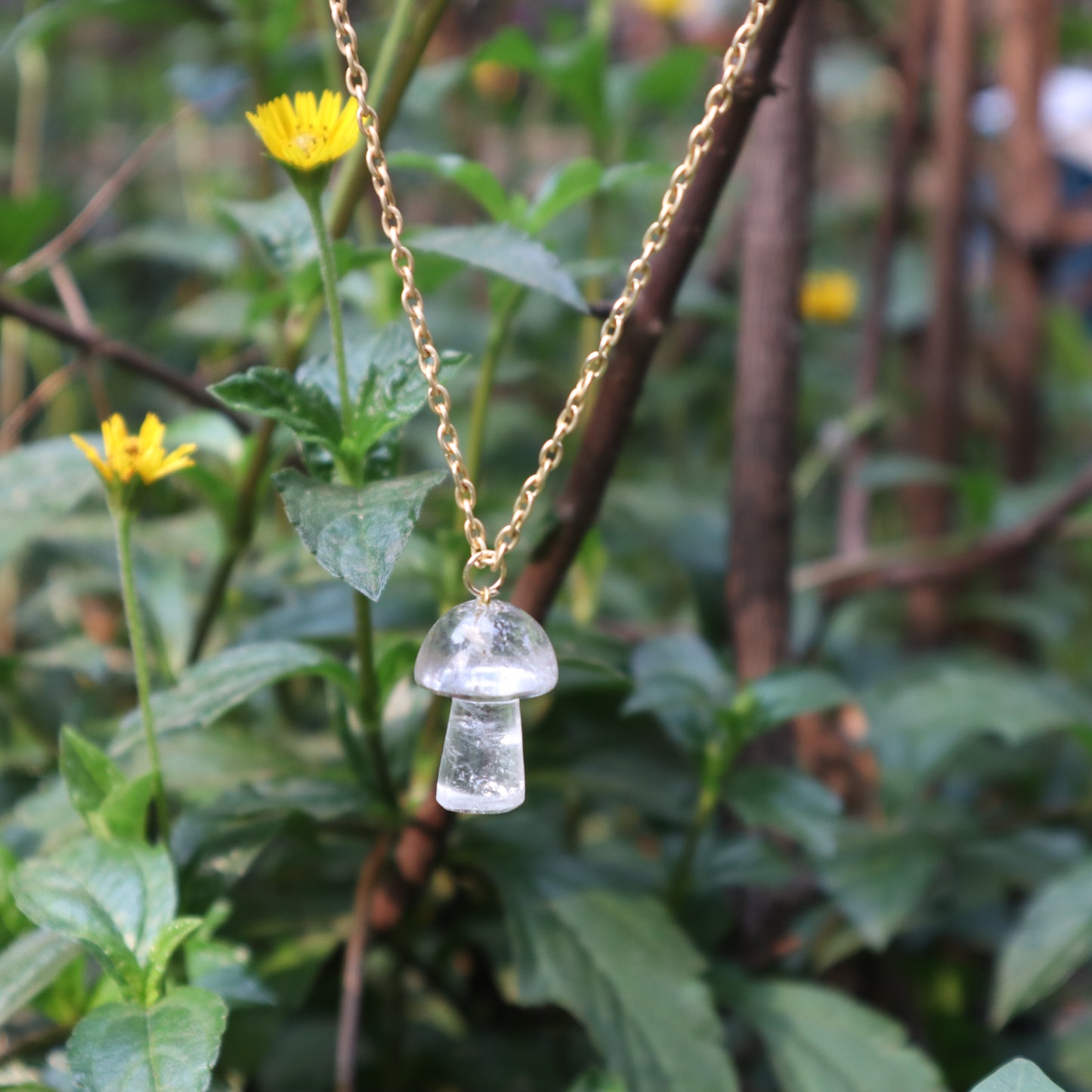 Crystal Mushroom Pendant