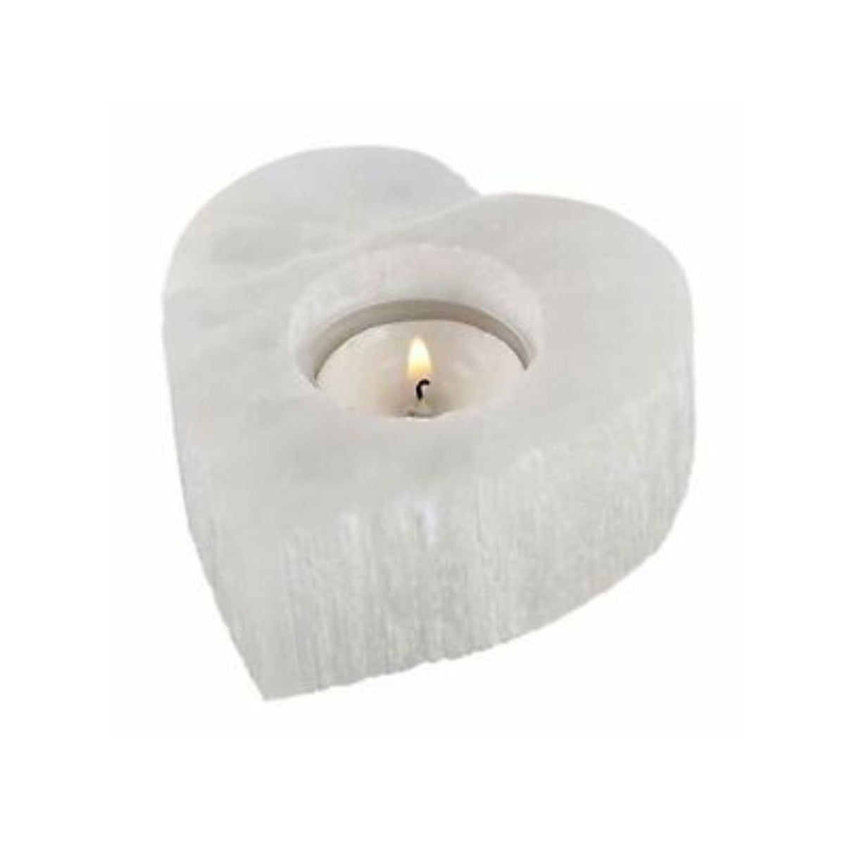 Selenite Tea Light Candle Heart Shape Holder