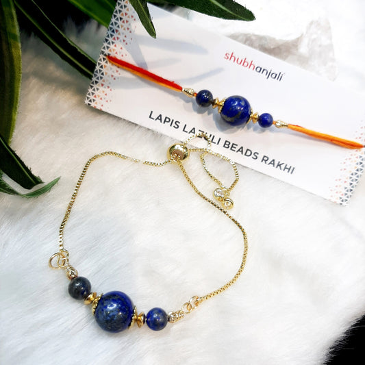 Lapis Lazuli Beads Rakhi