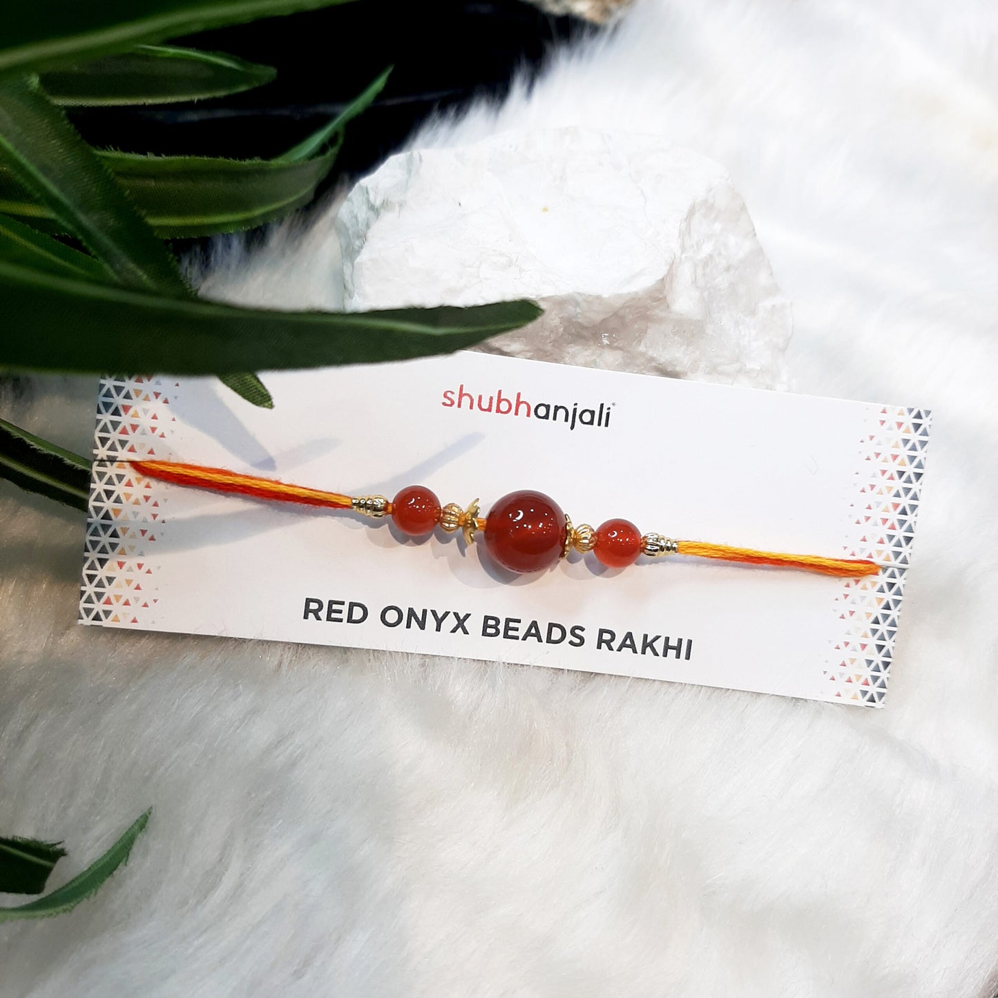 Red Onyx Beads Rakhi