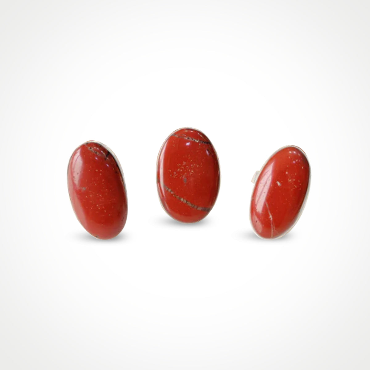 Oval/Drop Shape Red Jasper Rings