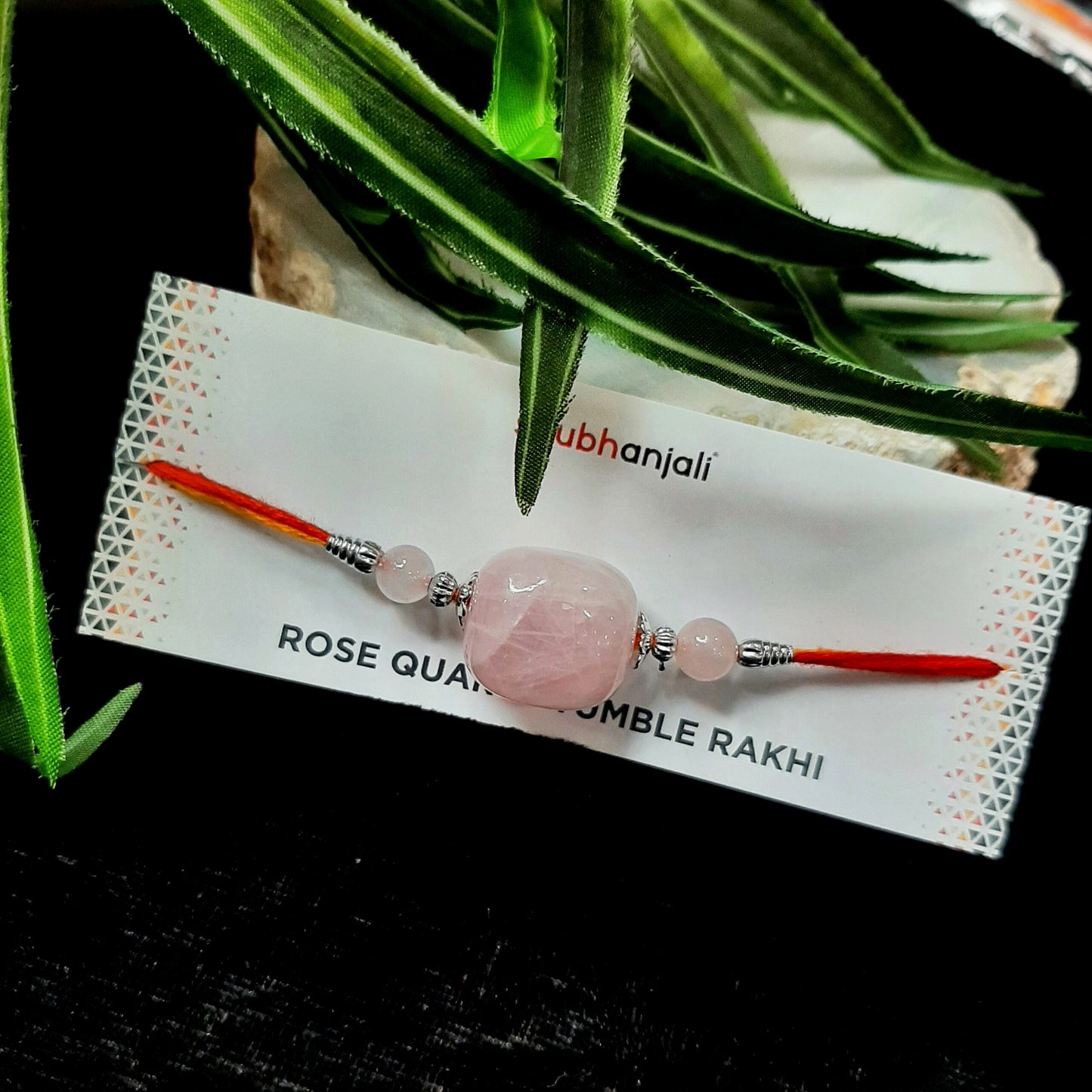 Rose Quartz Tumble Rakhi