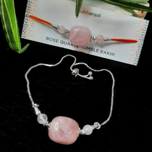 Rose Quartz Tumble Rakhi