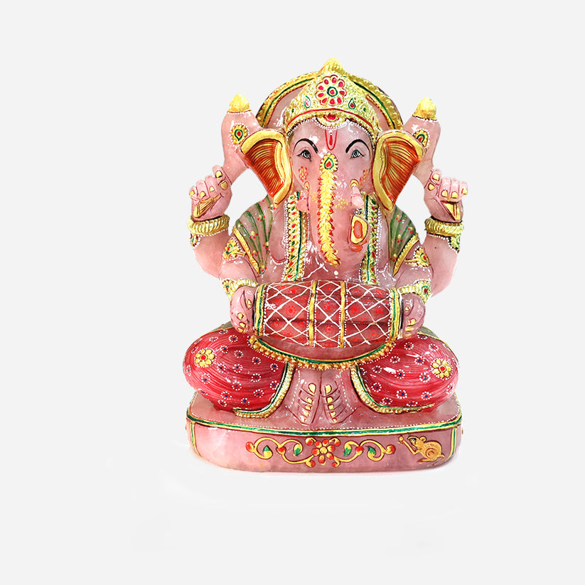 Rose Quartz Ganesh Statue-4963 grams