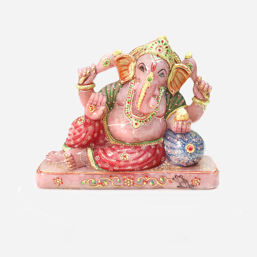 Rose Quartz Ganesha Idol-5644 Grams