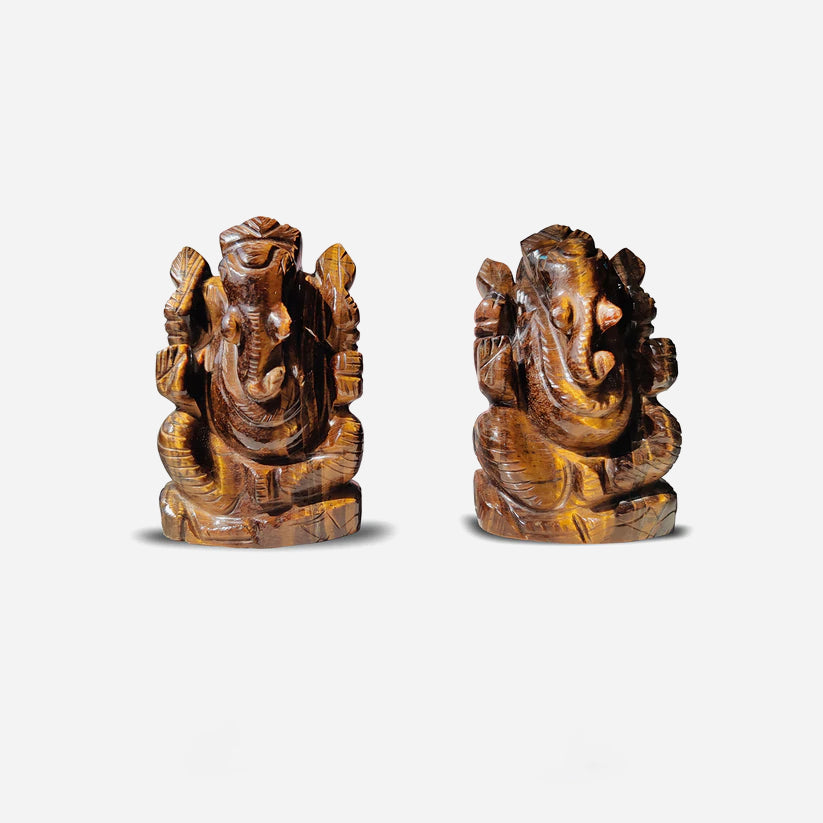 Tiger's Eye Ganesha Idol