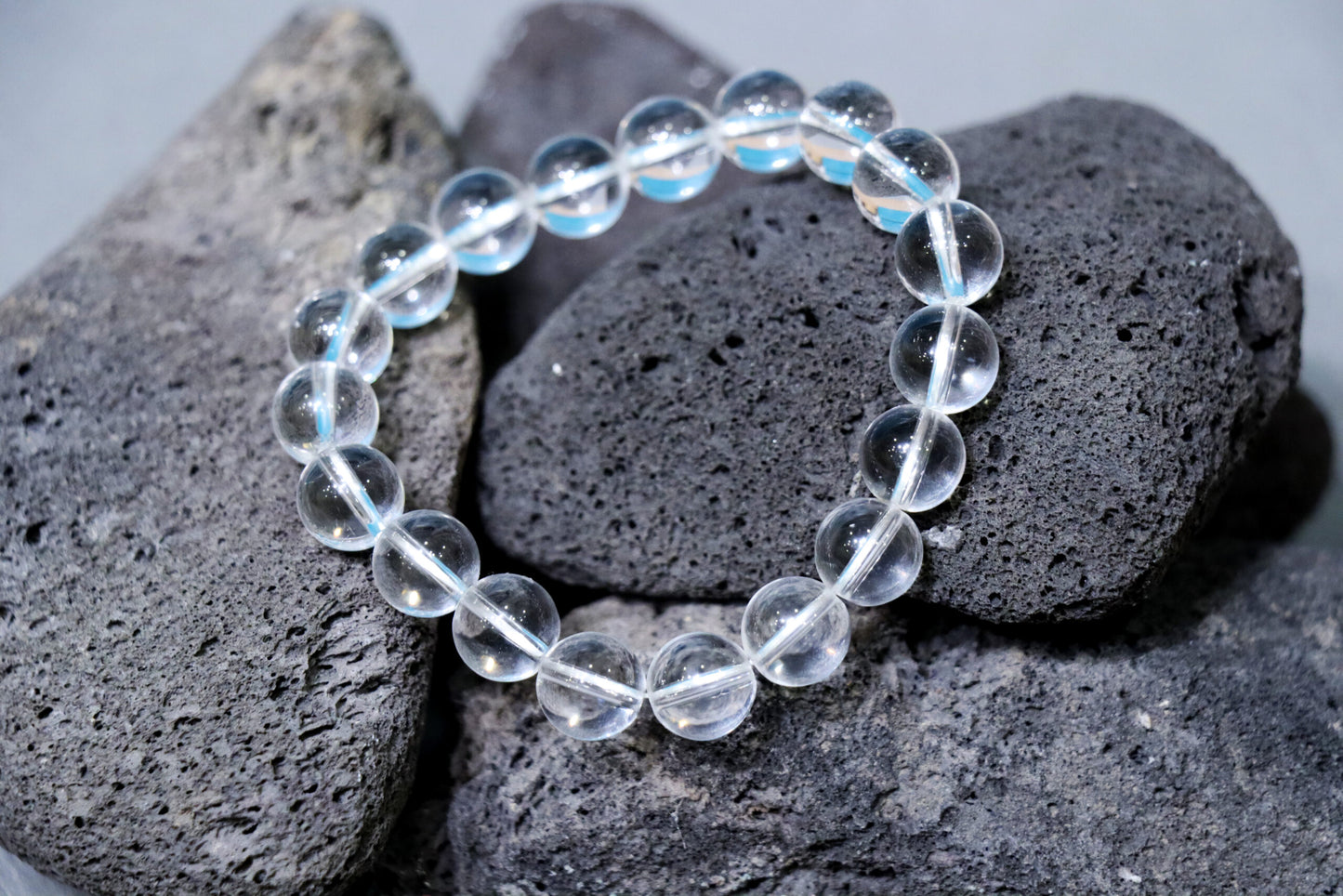 10 MM Clear Quartz Bracelet (18 Beads)