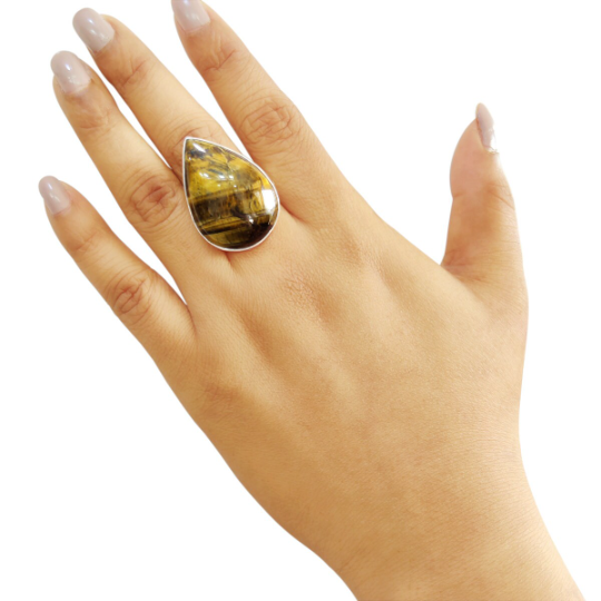 Oval, Drop, Rectangle Tiger's Eye Rings